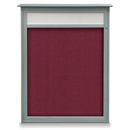 United Visual Products Double Door Enclosed Indoor Letterboard UV1142H-SATIN-HUNGRN